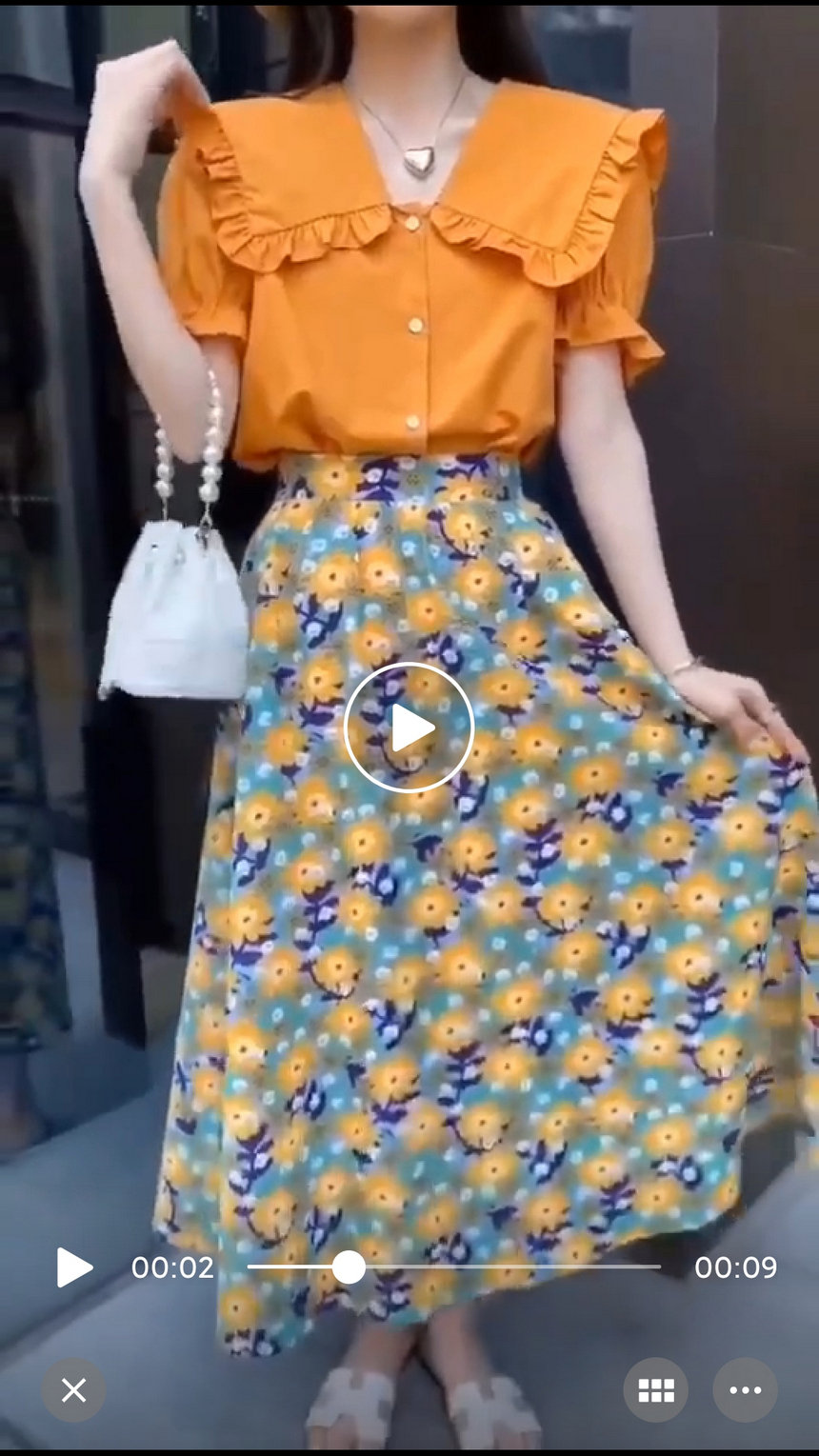莉 发给 海云青飞 的花裙子视频展示的截图